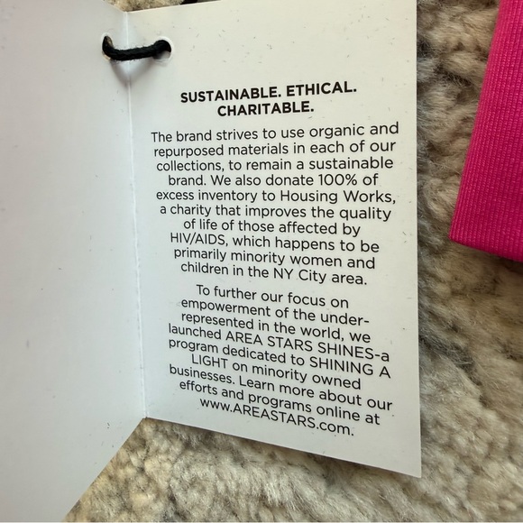 NWT- Area Stars Pink Criss Crossed Cropped Long Sleeve Sz M - Picture 8 of 12